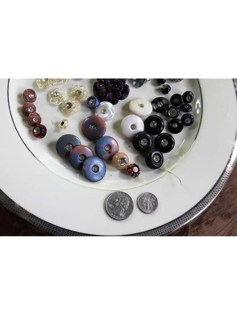 Vintage Button Lot #21, 60+ Vintage Buttons with Rhinestones, Assorted Styles